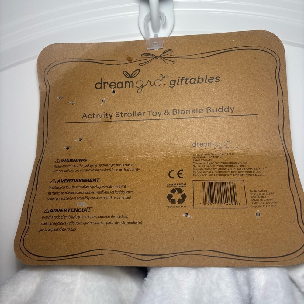 Dreamgro Buddy Blankie & Rattle Bunny Lovey Quilted Security Blanket - Picture 5 of 5
